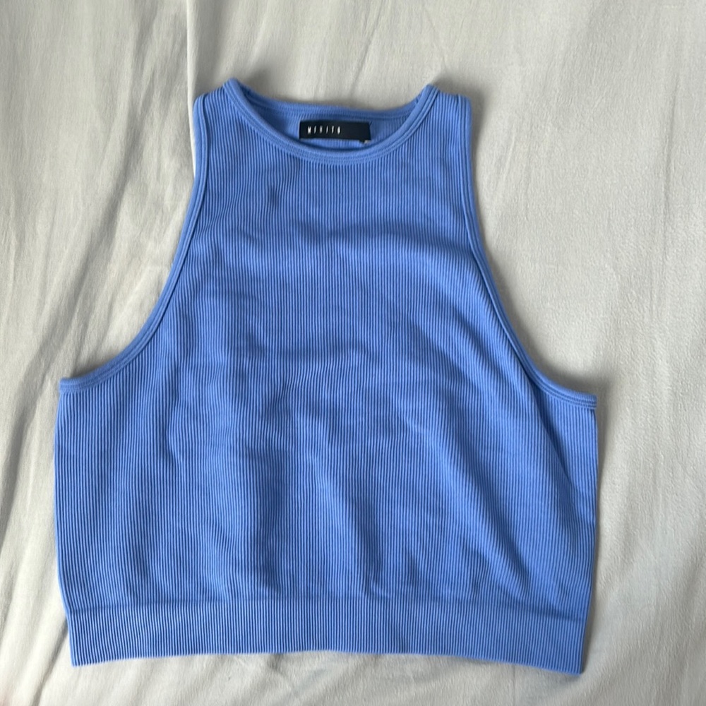 blue cropped top